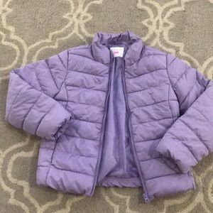 Children’s place girls purple puffer coat sz M 7/8